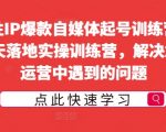 女性IP爆款自媒体起号训练营，14天落地实操训练营，解决您在运营中遇到的问题