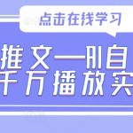 小说推文—AI自动改文千万播放实操