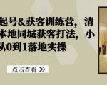 装修建材起号&获客训练营，​清晰落地的本地同城获客打法，小白从0到1落地实操