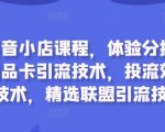 最新抖音小店课程，体验分拉升技术，商品卡引流技术，投流效果优化技术，精选联盟引流技术