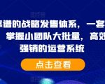 2024靠谱的战略发售体系，一套完整的助IP们，掌握小团队大批量，高效率，0 强销的运营系统