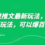 10月小说推文最新玩法，朋友圈图文评论区玩法，可以爆百万大流量 