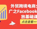 外贸跨境电商全网推广之Facebook广告投放基础课