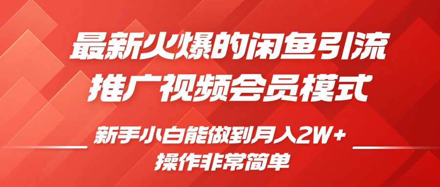 闲鱼引流推广影视会员，0成本就可以操作，新手小白月入过W+【揭秘】