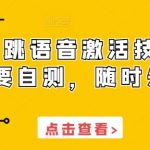 快手跳语音激活技术，需要自测，随时失效