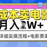 零成本卖电影票，月入过W+，实操流程+渠道