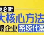 【老板必听】5大核心方法论，掌握企业系统化盈利密码