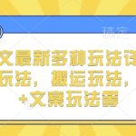 小说推文最新多种玩法详解，实况文案玩法，搬运玩法，双图片+文案玩法等