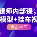 IP剪辑师内部课，涨粉跑模型+挂车视频