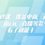 小红书必修课，覆盖电商，无人，获客，种草，mcn，直播等多个板块，看了就能干