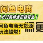 闲鱼电商实战课，从入门到精通秘籍在此，闲鱼电商无货源玩法超燃!