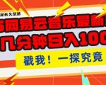 2025最新网易云音乐云梯计划，每天几分钟，单账号月入过W，可批量操作，收益翻倍【揭秘】