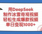 用DeepSeek制作冰雪奇观视频，轻松生成爆款视频，单日变现多张