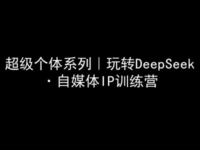 超级个体系列，玩转DeepSeek·自媒体IP训练营，deepseek教程