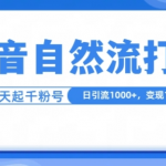 抖音自热流打法，单视频十万播放量，日引1000+，3变现1w