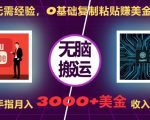 无需经验，0基础复制粘贴赚美刀，动动手指，月入3000+刀，无上限【揭秘】