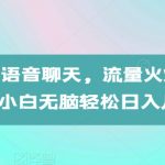 AI生成搞笑语音聊天，流量火爆，条条爆款，小白无脑轻松日入几张【揭秘】